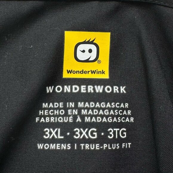 WonderWink WonderWORK Scrub Top Womens Sz 3XL 105 Shaped V-Neck Medical Black - Picture 7 of 11